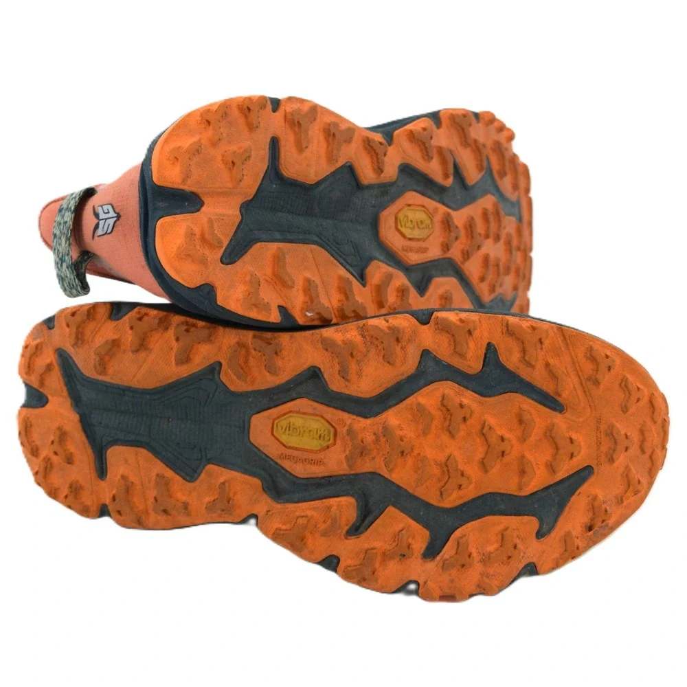Hoka Speedgoat 6 Trail Running Shoes Mens 8.5 Orange Yellow Good Vibram Soles